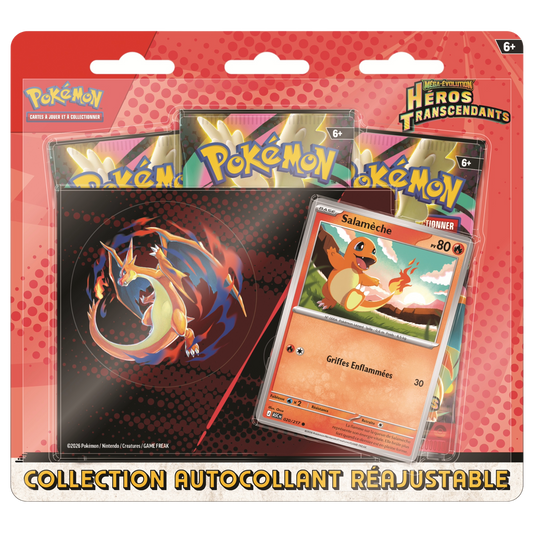 Pokemon Ascended Heroes 3-Pack Sticker Blister Charmander (FR)